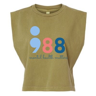 988 Mental Health Matters Suicide Prevention Awareness Garment-Dyed Women's Muscle Tee