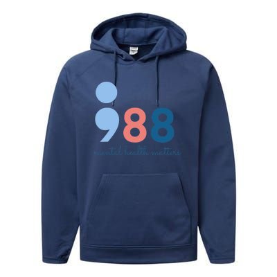 988 Mental Health Matters Suicide Prevention Awareness Performance Fleece Hoodie