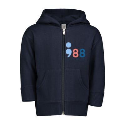 988 Mental Health Matters Suicide Prevention Awareness Toddler Zip Fleece Hoodie