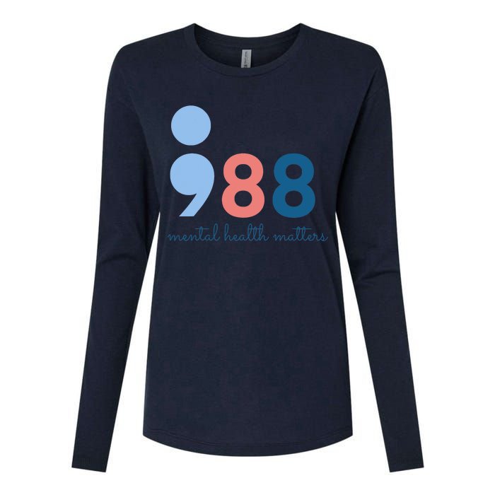 988 Mental Health Matters Suicide Prevention Awareness Womens Cotton Relaxed Long Sleeve T-Shirt