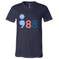 988 Mental Health Matters Suicide Prevention Awareness V-Neck T-Shirt