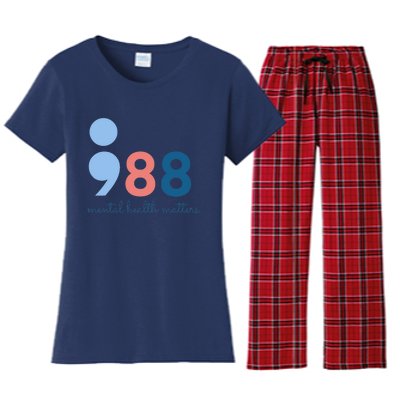 988 Mental Health Matters Suicide Prevention Awareness Women's Flannel Pajama Set