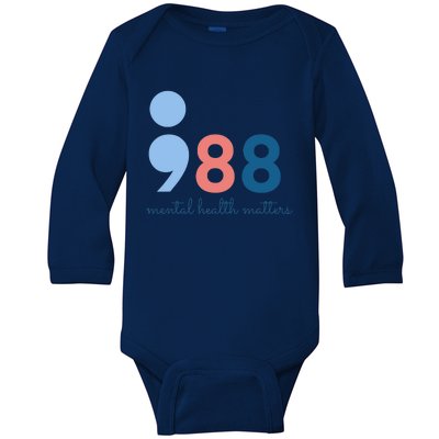 988 Mental Health Matters Suicide Prevention Awareness Baby Long Sleeve Bodysuit