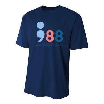 988 Mental Health Matters Suicide Prevention Awareness Youth Performance Sprint T-Shirt