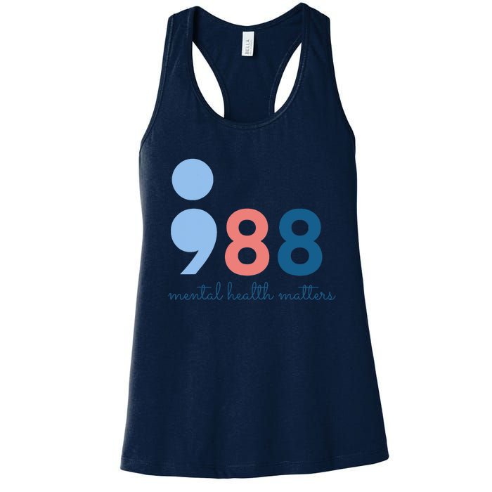 988 Mental Health Matters Suicide Prevention Awareness Women's Racerback Tank