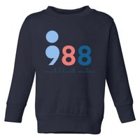 988 Mental Health Matters Suicide Prevention Awareness Toddler Sweatshirt