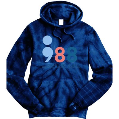 988 Mental Health Matters Suicide Prevention Awareness Tie Dye Hoodie