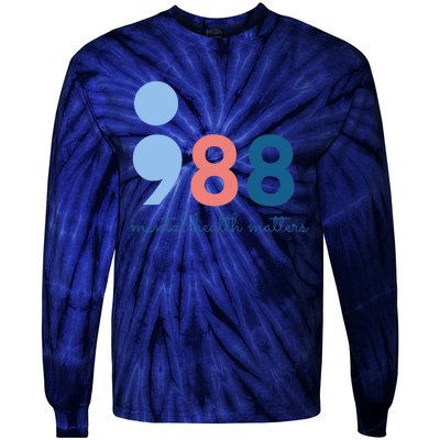 988 Mental Health Matters Suicide Prevention Awareness Tie-Dye Long Sleeve Shirt