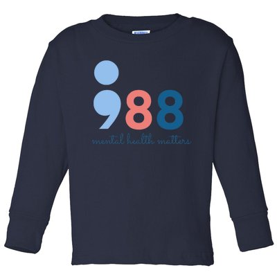 988 Mental Health Matters Suicide Prevention Awareness Toddler Long Sleeve Shirt