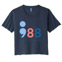 988 Mental Health Matters Suicide Prevention Awareness Women's Crop Top Tee