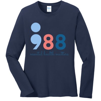 988 Mental Health Matters Suicide Prevention Awareness Ladies Long Sleeve Shirt