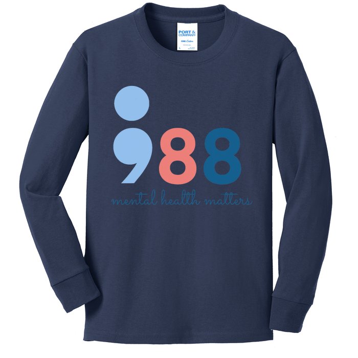 988 Mental Health Matters Suicide Prevention Awareness Kids Long Sleeve Shirt