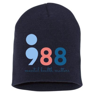 988 Mental Health Matters Suicide Prevention Awareness Short Acrylic Beanie