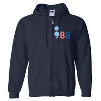 988 Mental Health Matters Suicide Prevention Awareness Full Zip Hoodie