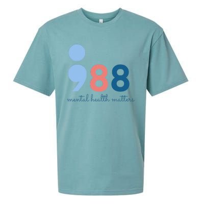 988 Mental Health Matters Suicide Prevention Awareness Sueded Cloud Jersey T-Shirt