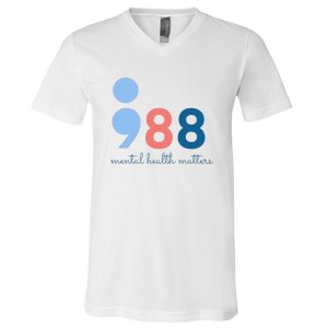 988 Mental Health Matters Suicide Prevention Awareness V-Neck T-Shirt