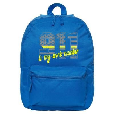 911 My Number I Police I Firefighter I Emt And Ems I Dispatcher Cute Gift 16 in Basic Backpack