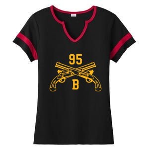 95b Military Police Officer Crossed Pistols Gift Ladies Halftime Notch Neck Tee