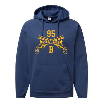 95b Military Police Officer Crossed Pistols Gift Performance Fleece Hoodie