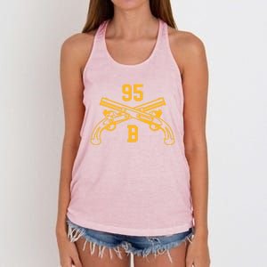 95b Military Police Officer Crossed Pistols Gift Women's Knotted Racerback Tank