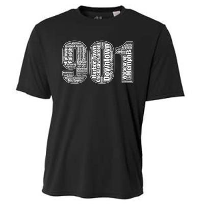 901 Memphis Typography Word Art Cooling Performance Crew T-Shirt