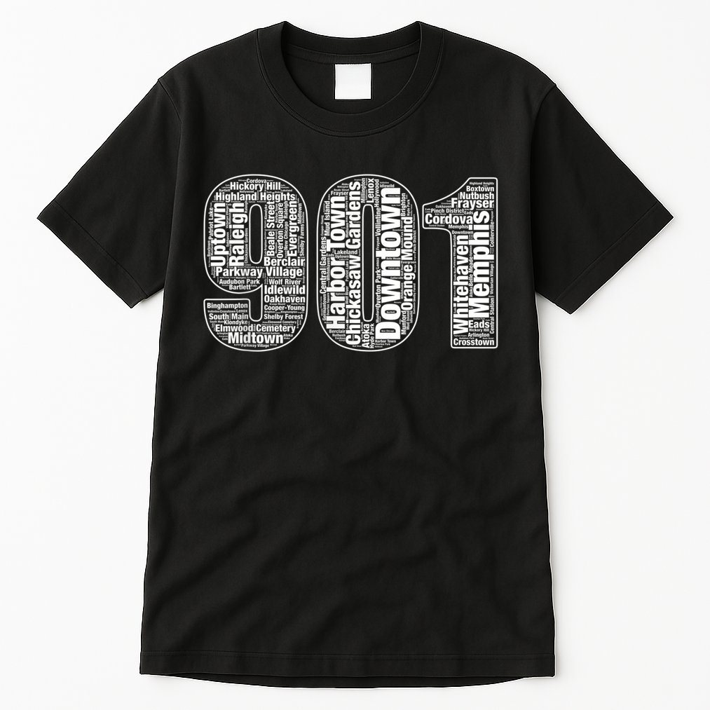 901 Memphis Typography Word Art Tall T-Shirt