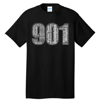 901 Memphis Typography Word Art Tall T-Shirt