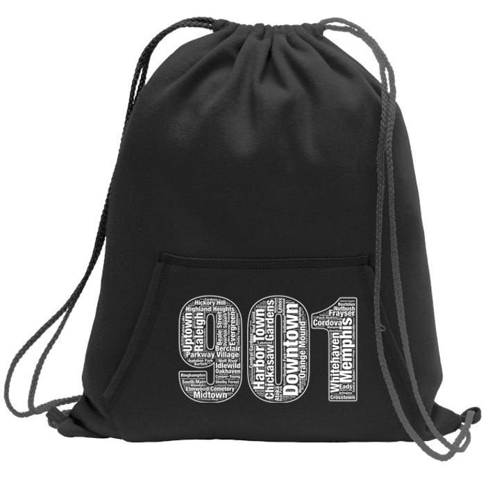 901 Memphis Typography Word Art Sweatshirt Cinch Pack Bag