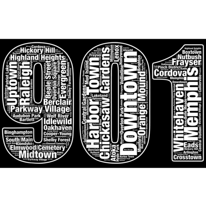 901 Memphis Typography Word Art Bumper Sticker