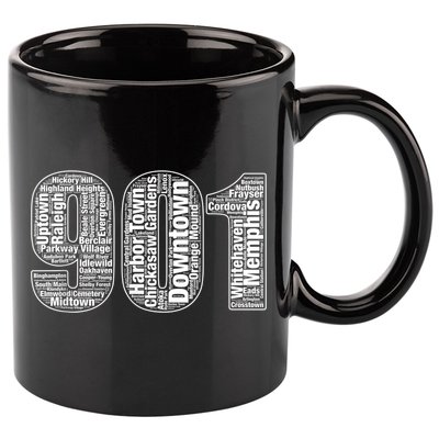 901 Memphis Typography Word Art 11oz C Handle Ceramic Mug