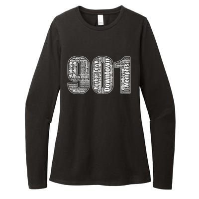 901 Memphis Typography Word Art Womens CVC Long Sleeve Shirt