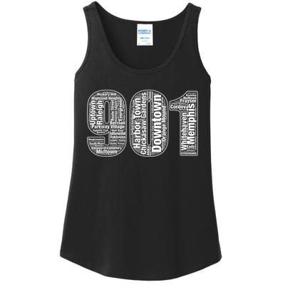 901 Memphis Typography Word Art Ladies Essential Tank