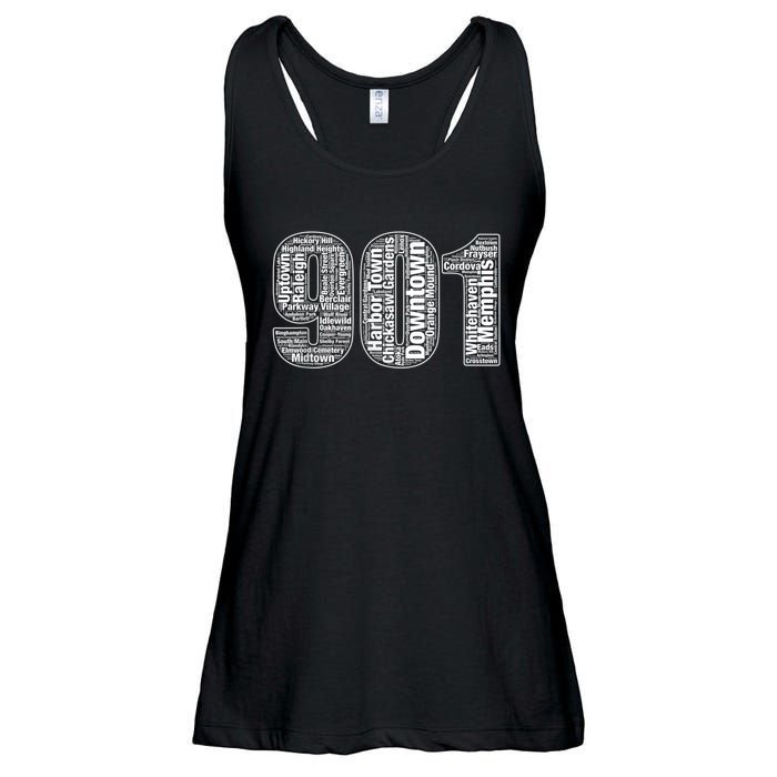 901 Memphis Typography Word Art Ladies Essential Flowy Tank