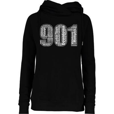 901 Memphis Typography Word Art Womens Funnel Neck Pullover Hood