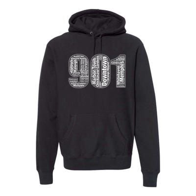 901 Memphis Typography Word Art Premium Hoodie