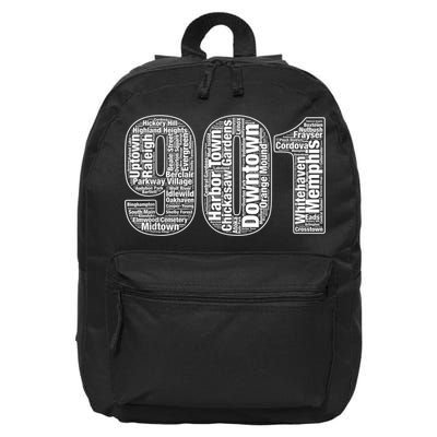 901 Memphis Typography Word Art 16 in Basic Backpack