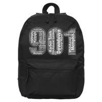 901 Memphis Typography Word Art 16 in Basic Backpack