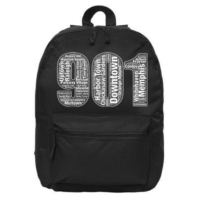 901 Memphis Typography Word Art 16 in Basic Backpack