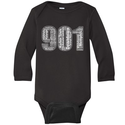 901 Memphis Typography Word Art Baby Long Sleeve Bodysuit