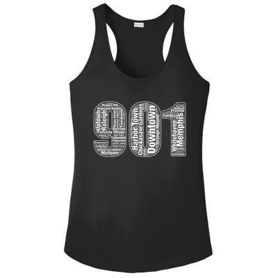 901 Memphis Typography Word Art Ladies PosiCharge Competitor Racerback Tank