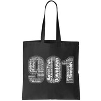 901 Memphis Typography Word Art Tote Bag