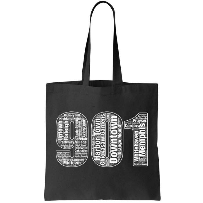 901 Memphis Typography Word Art Tote Bag