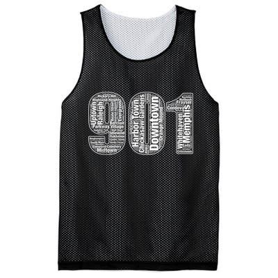 901 Memphis Typography Word Art Mesh Reversible Basketball Jersey Tank