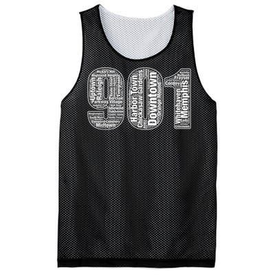 901 Memphis Typography Word Art Mesh Reversible Basketball Jersey Tank