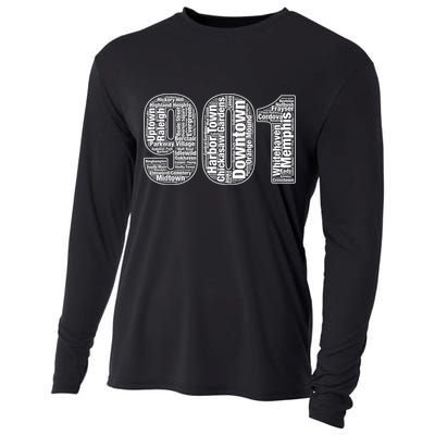 901 Memphis Typography Word Art Cooling Performance Long Sleeve Crew