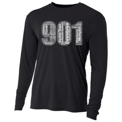 901 Memphis Typography Word Art Cooling Performance Long Sleeve Crew