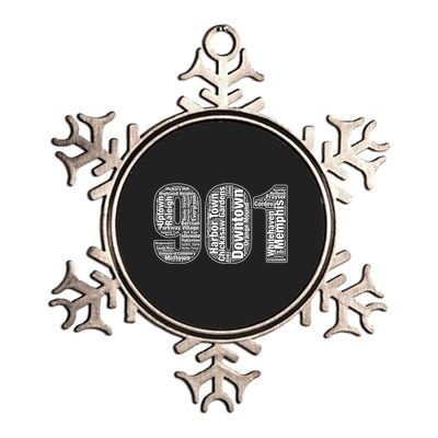 901 Memphis Typography Word Art Metallic Star Ornament