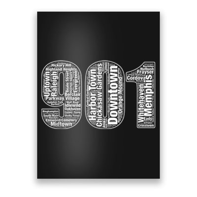 901 Memphis Typography Word Art Poster