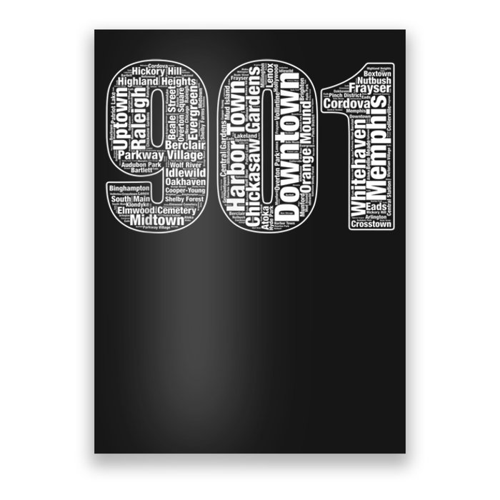 901 Memphis Typography Word Art Poster