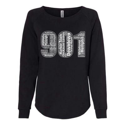 901 Memphis Typography Word Art Womens California Wash Sweatshirt